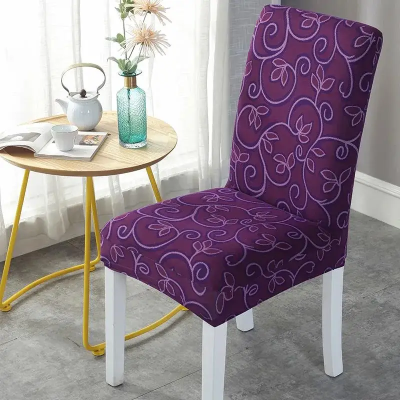 

Spandex Elastic Printing Dining Chair Slipcover Kitchen Seat Case Stretch Chair Cover for Banquet Modern Removable Anti-dirty