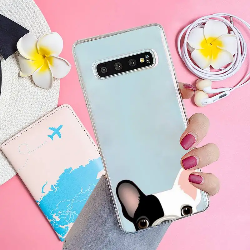 

Cute Cartoon Cat Dog Phone Case Transparent for samsung A 21s 50 71 S 8 9 20 20fe note 10 20 ultra plus
