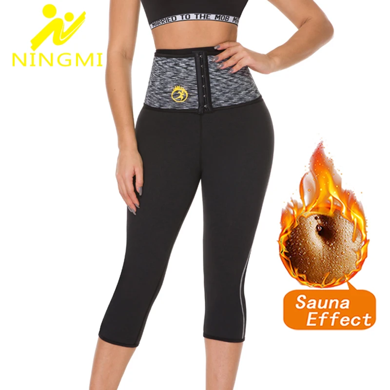 

NINGMI Women Thermo Body Shaper Neoprene Slimming Pants Fat Burner Workout High Waist Tummy Control Shapewear Sauna Sweat Pant