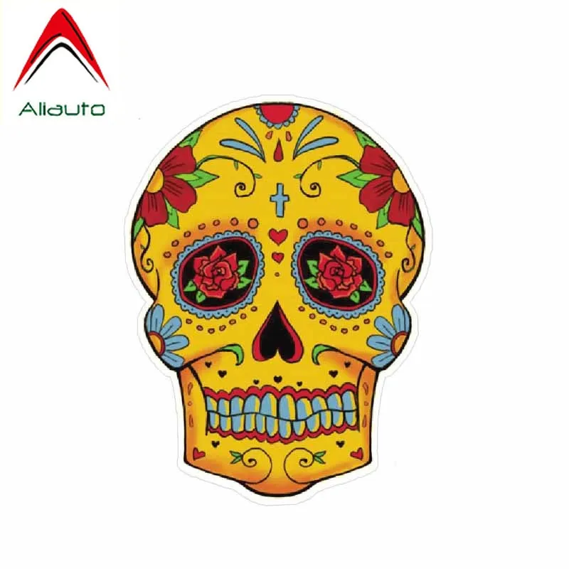Модная Автомобильная наклейка Aliauto с изображением сахарного черепа дня