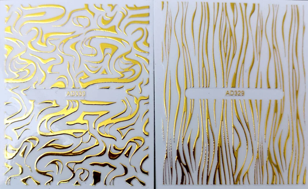 Металлическая самоклеящаяся наклейка для ногтей 26 шт. золотой цвет