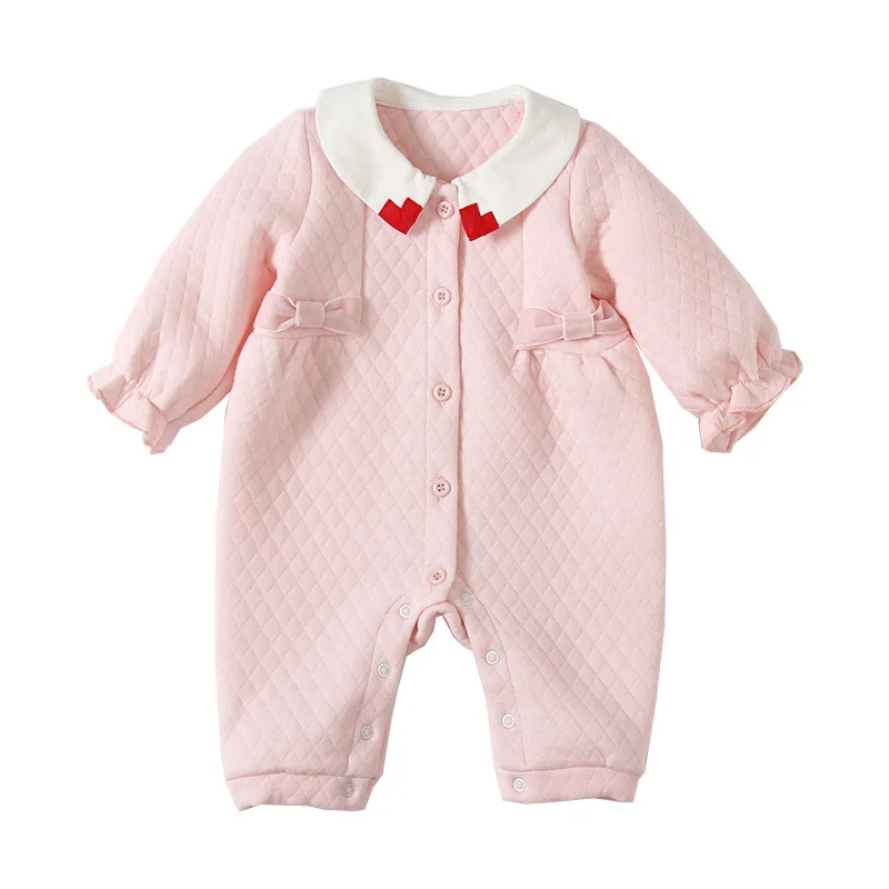 

Одежда для новорожденных девочек с воротником «Питер Пэн», комбинезон с длинным рукавом, детский хлопковый Мягкий комбинезон для девочек, н...