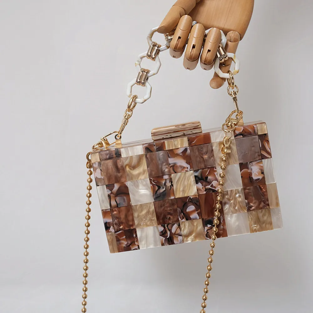 Новые модные сумки модная женская сумка коричневая полосатая акриловая