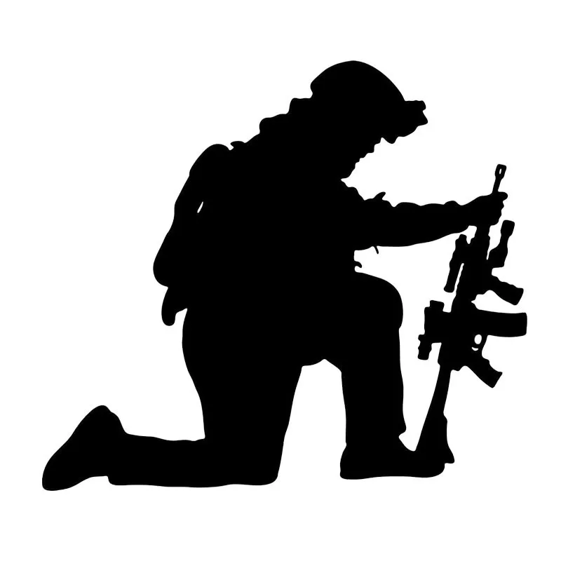 

Car Stickers Funny Fashion Soldiers Shot PVC Car Stickers Accessories Black 13.8cm *12CM