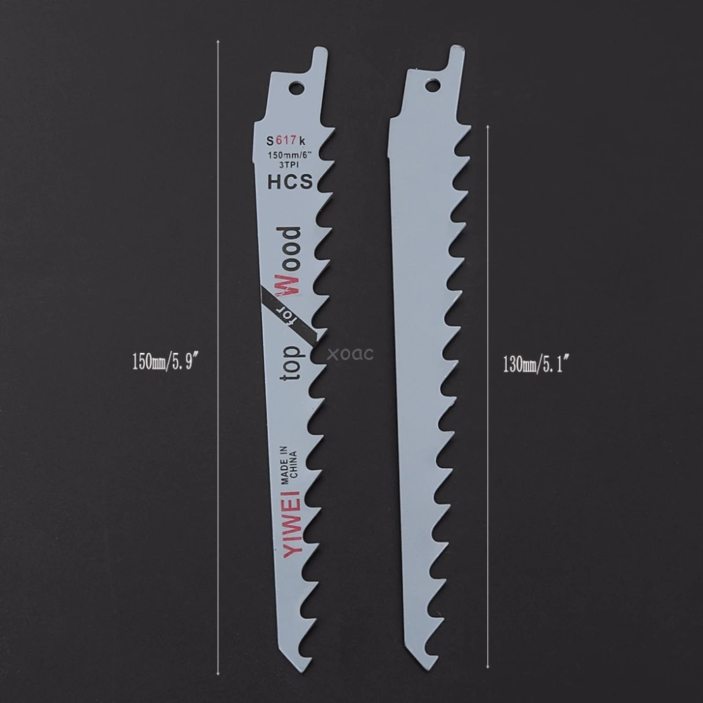 

2Pcs 6'' Blades Reciprocating Saw Sharp S617K Extra Sabre Pruning For Wood Safety May08 Dropship