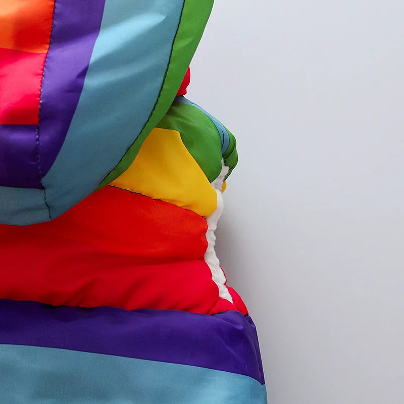 Одежда для маленьких девочек Модный Радужный детский жилет сезон осень зима