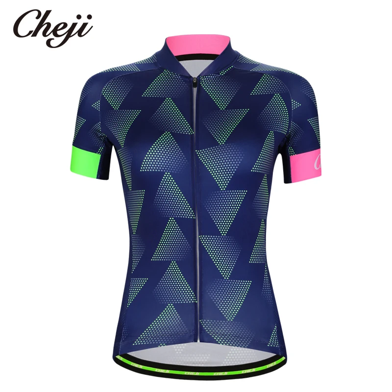 CHEJI Женская велосипедная майка с коротким рукавом быстросохнущая высокая
