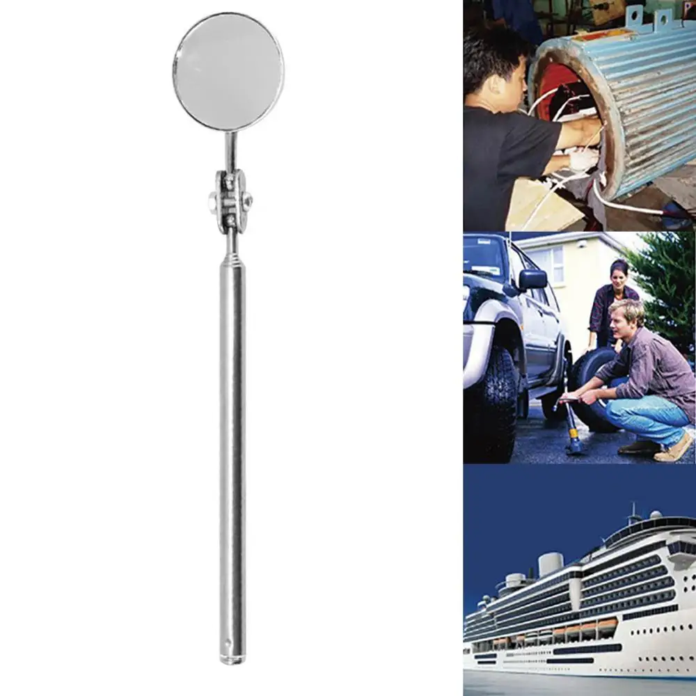 

Folding Telescopic Inspection Detection lens Round Mirror Silver Pocket Clip Welding Chassis Inspection Mirror New Car Tools