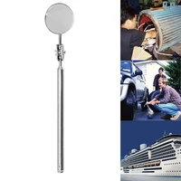 folding telescopic inspection detection lens round mirror silver pocket clip welding chassis inspection mirror new car tools