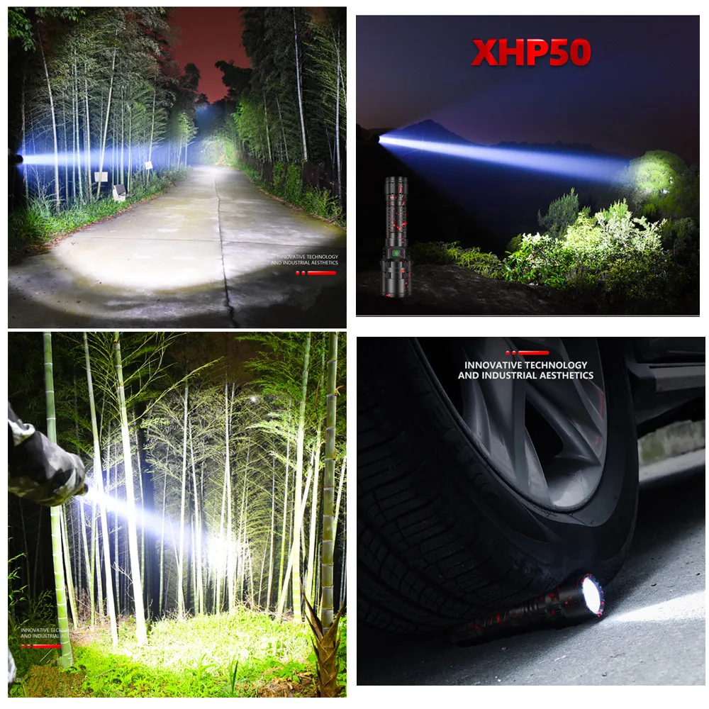 Светодиодный фонарик Xhp50.2 L2 с высоким люменом перезаряжаемый USB светодиодный