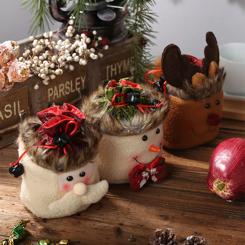 1 шт. рождественские детские сумки для конфет хлопковый мешочек с Санта-Клаусом