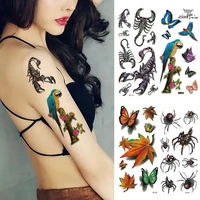 2021 sexy temporary tattoos butterfly 3d bird flower rose flash tattoos fashion women girl temporary small tattoo sticker