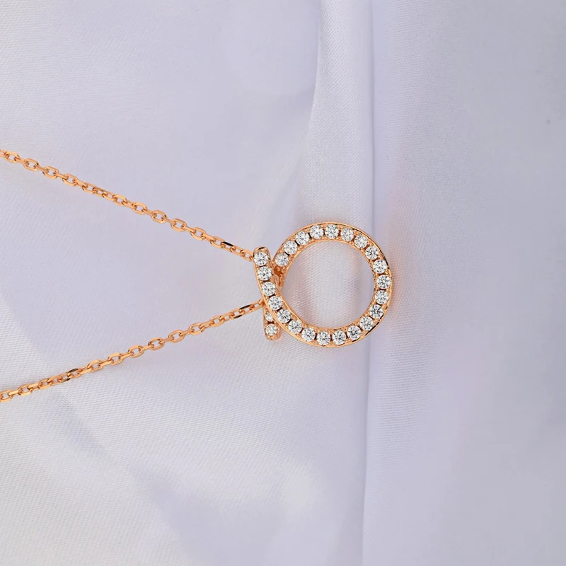 

Knobspin 100% 925 Sterling Silver Full Diamond Personalized Gold Hollow Geometric Necklace For Women Fine Jewelry Gift Wedding