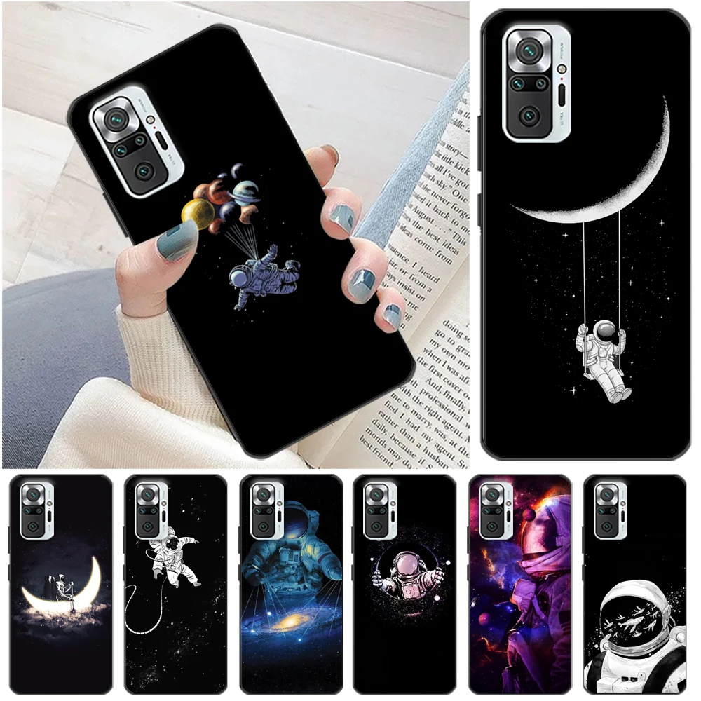 

Kawaii Rocket Astronaut Cartoon Phone Case For Xiaomi Redmi Note 10S 10T 10 Pro MAX 5G Redmi Note 10 10S Back Cover Carcasa