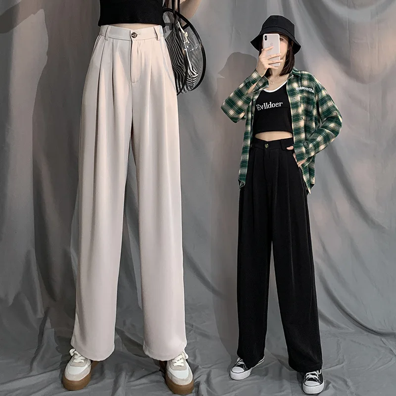 

Брюки-карго женские с завышенной талией, хлопковые спортивные штаны с широкими штанинами и драпировкой, новинка весны 2020