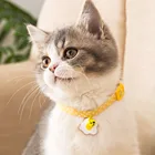 Регулируемое ожерелье для собак и кошек ошейник для котят безопасное ожерелье с котенком ошейники с подвеской для щенка чихуахуа