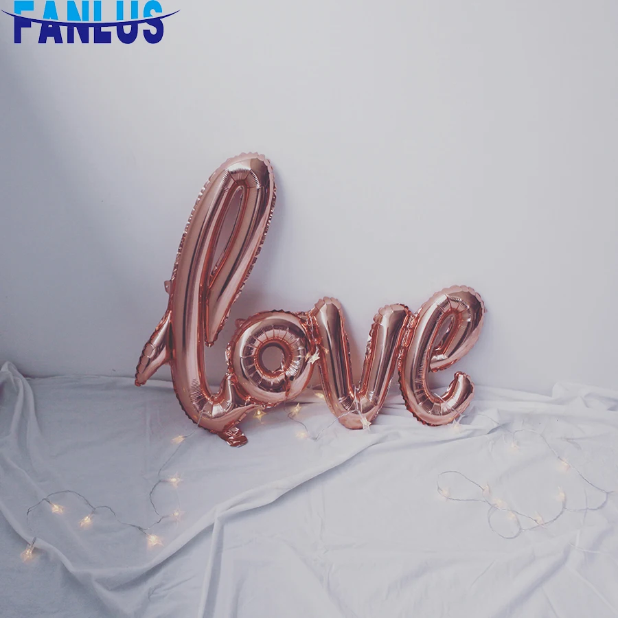 1 шт. розовые золотые алюминиевые шары из фольги в виде букв любовь воздушный шар