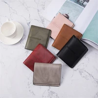 pu leather fold wallet multifunction mini credit card case multi card holder student coin purse women short wallet 2022 new