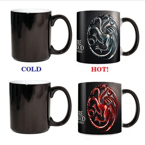 Anime Cartoon Color Changing Mug Ceramic Heated Water Temperature Gradient Magic Coffee Discoloration Cups Kitchen Tableware