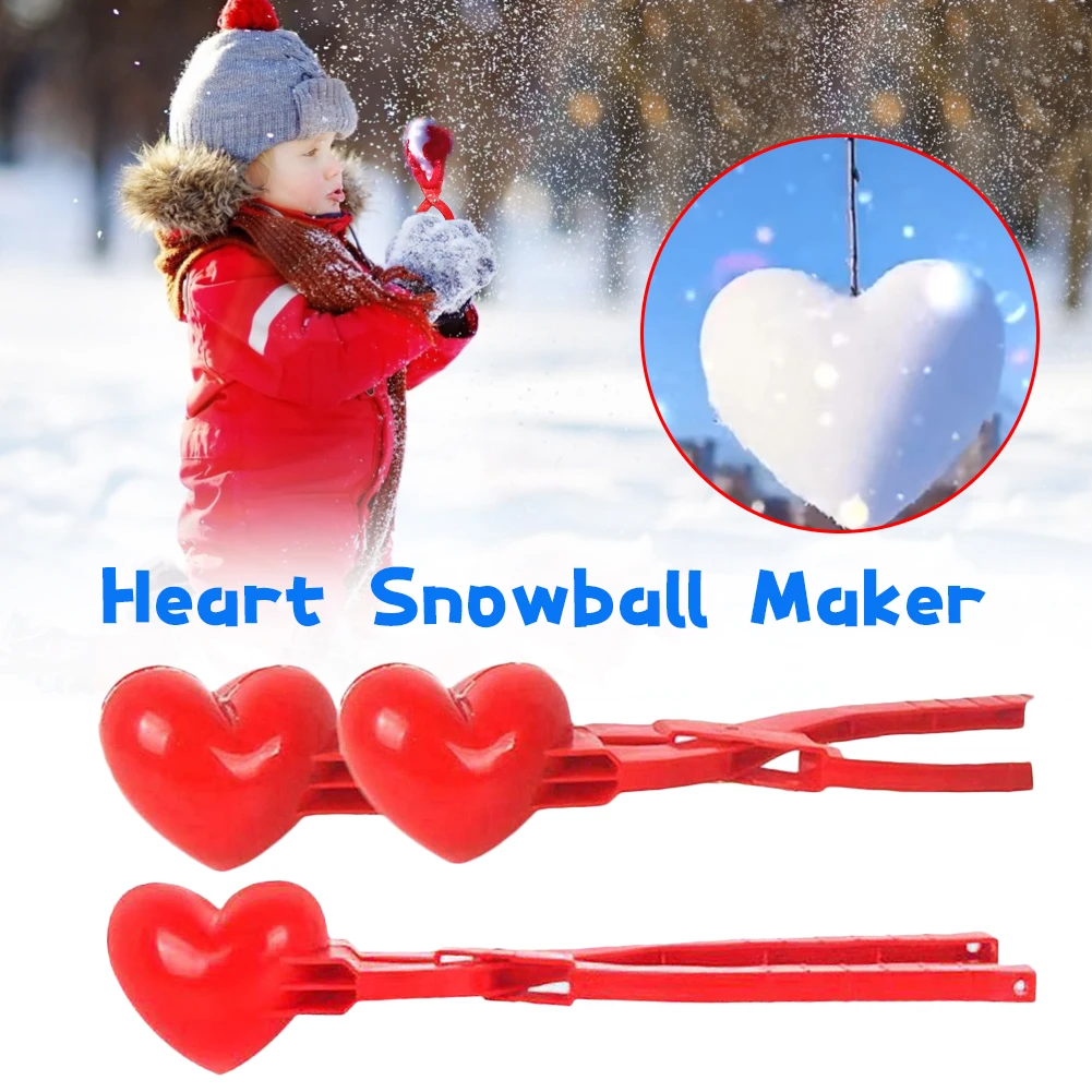 Heart-shaped Sled Snowball Maker Children's Winter Outdoor Toys Snowball Fight Artifact Snowball Sled Snow Toy Tool Free Shippin