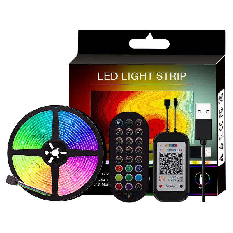 

Светодиодная ленсветильник 1-5 м, USB, Bluetooth 5050 RGB светильник SMD, 5 в постоянного тока