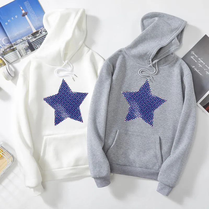 Новинка 2020 толстовка с капюшоном на весну и осень принтом пентаграммы длинным