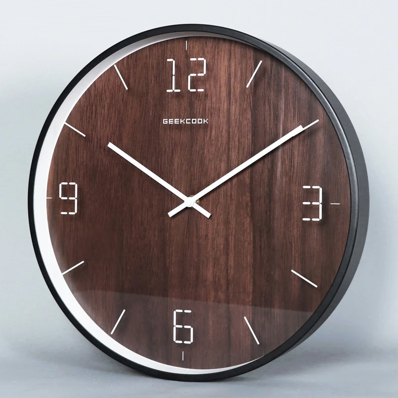 

Часы настенные кварцевые в современном стиле, простые бесшумные круглые креативные часы для дома и гостиной в скандинавском стиле, 14 дюймов...