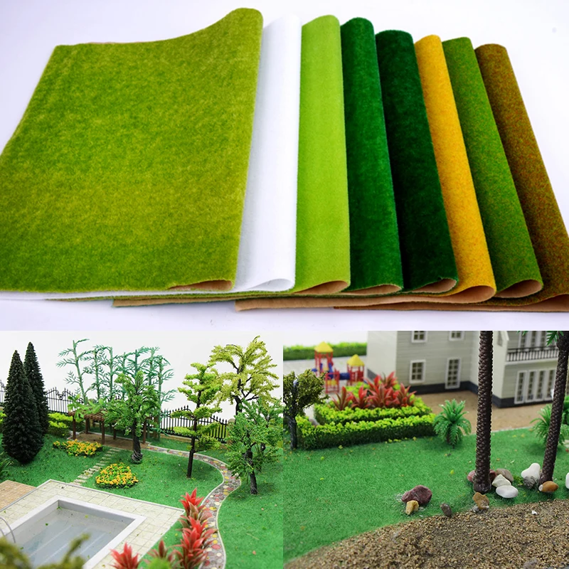 Artificial Turf Landscape Grass Mat For Model Train Not Adhesive Scenery Layout Lawn Diorama Accessories 25X25 50X50Cm 50X100Cm | Дом и сад