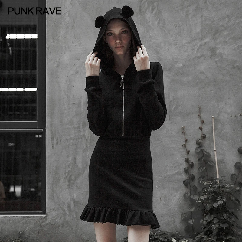 Женское платье с капюшоном длинным рукавом и подвеской в виде Луны|Женские