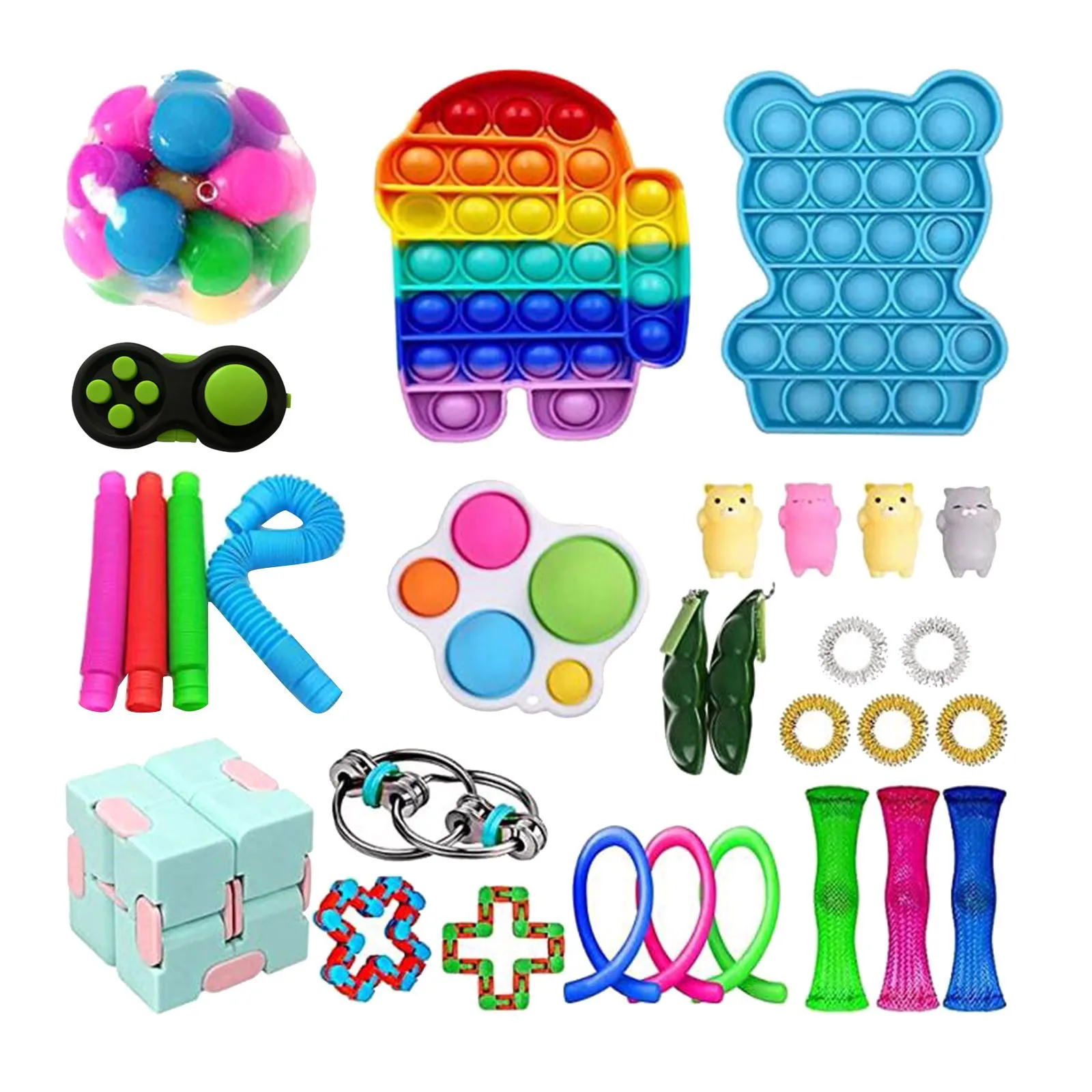 Fitget Toys Pops Game For Adult Kids Push Fidget Sensory Toy Autism Special Needs Stress Reliever Figet Speelgoed Gifts | Игрушки и