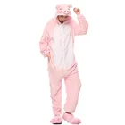 Зимняя Пижама с мультяшными животными, свинья, розовые комбинезоны, Женский фланелевый костюм с капюшоном для пары, милая домашняя пижама унисекс, костюм для косплея