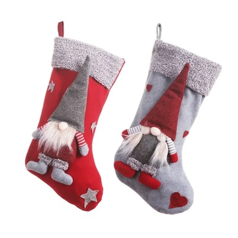 

New Year 2022 Gifts Bag Christmas Stocking Christmas Decorations for Home Navidad Socks Natal Tree Decoration Christmas Ornament