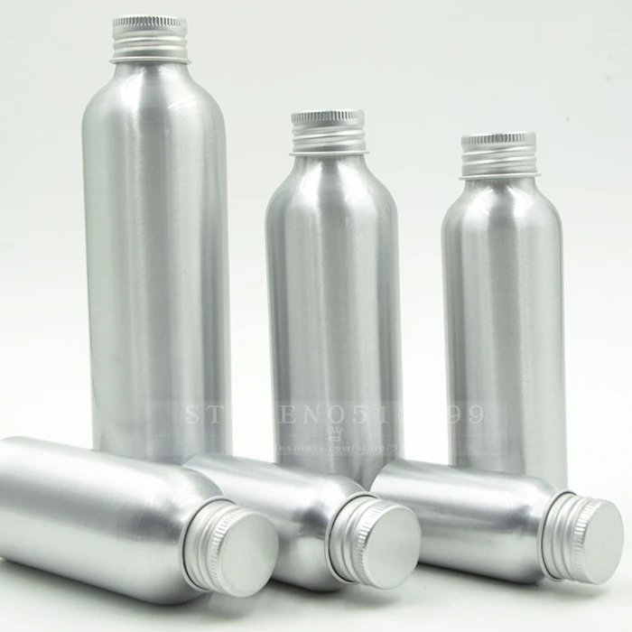 

6/12/30/50pcs 30/50/100/120/150/250ml Screw top aluminum bottle Aluminum cover emulsion cream Refillable Bottle cosmetic jar