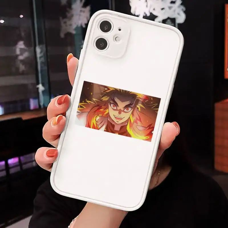

Cute Japan Demon Slayer Phone Case Matte For iPhone 12 Mini 11 Pro XR XS Max 7 8 Plus X Hard PC Back Cover