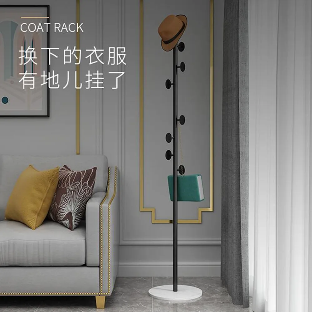 

4style 168cm Iron Clothes Rack Floor Simple Clothes Marble Base Home Storage Modern Hanging Bedroom Cloth Organizer D412