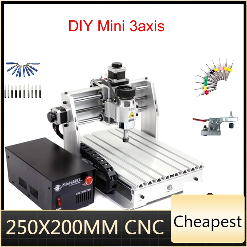 

Mini CNC milling machine 2520 cnc engraving machine 250*200mm working area cnc router