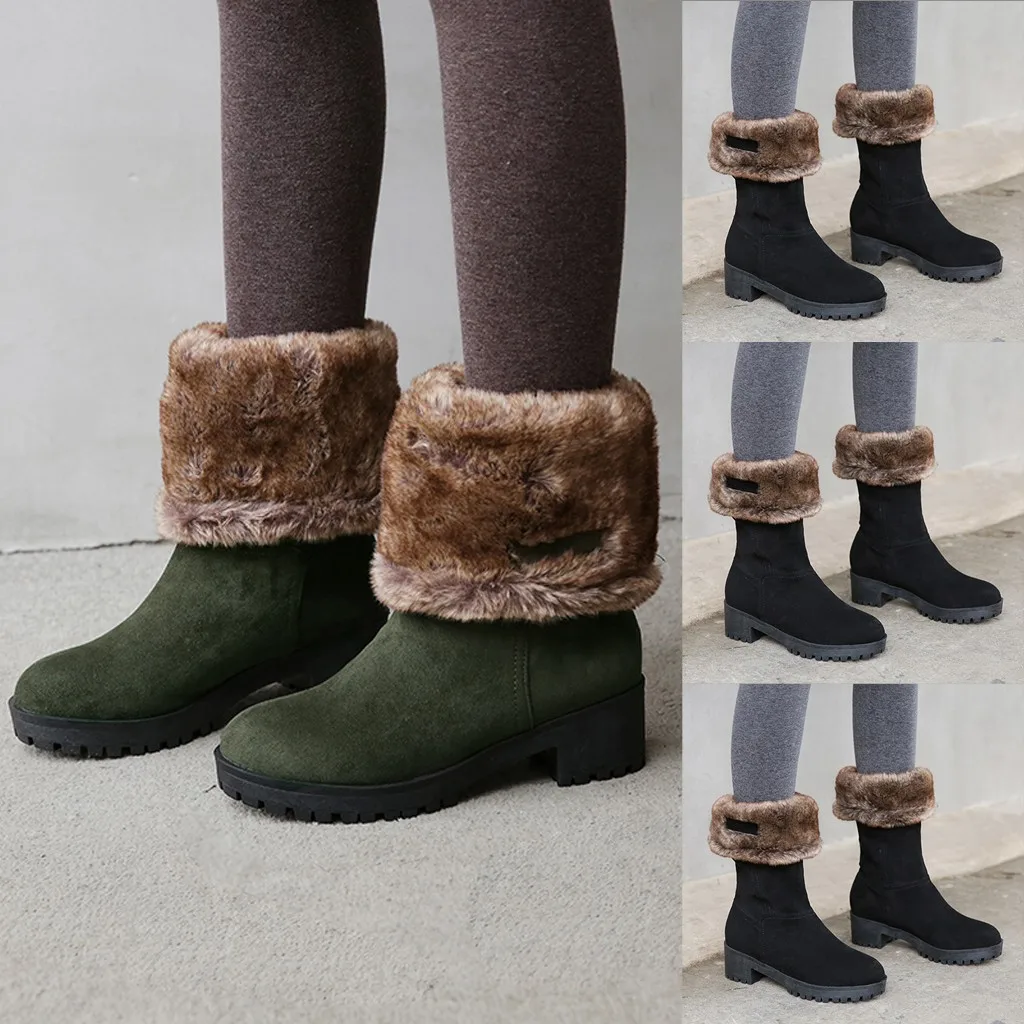 Женские зимние ботинки на квадратном каблуке ботильоны нескользящие