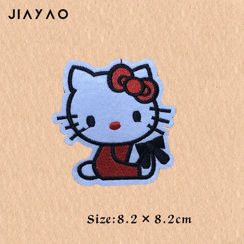 Вышитая нашивка мультяшный Кот наклейки для детей швейная одежда | Дом и сад