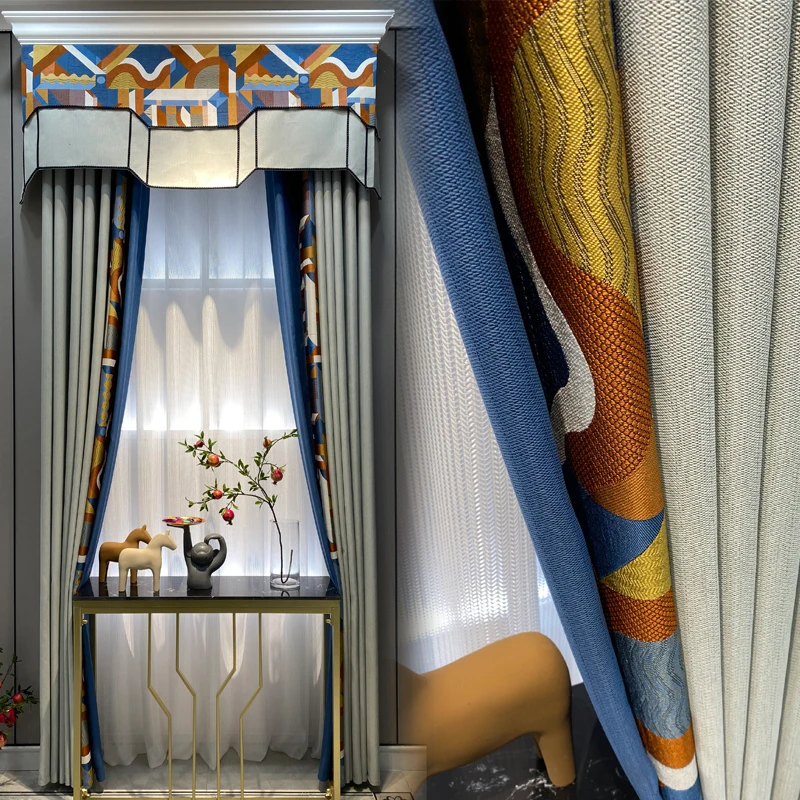 

Занавески на заказ в скандинавском стиле для гостиной и спальни, новинка, затенение в стиле постмодерн, серая ткань, затемняющие занавески, ...