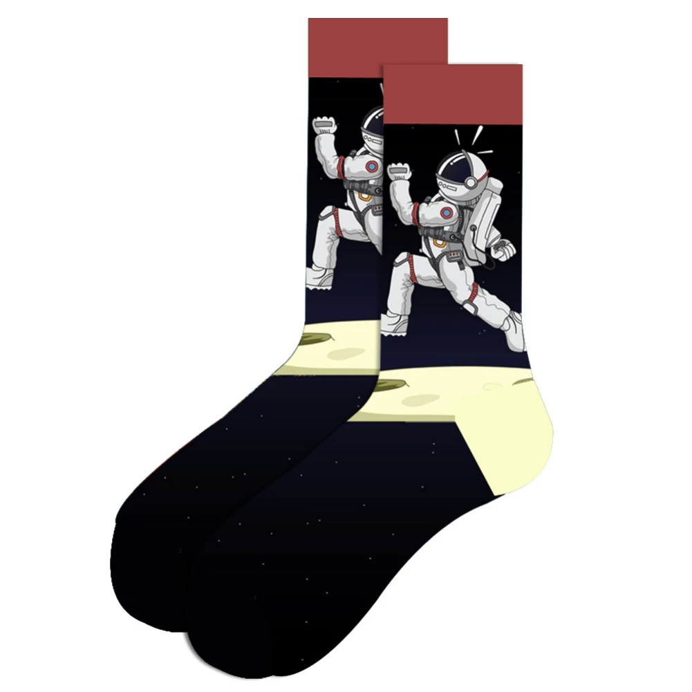 

Large Plate Star Constellation Woman Men Smile Tube Socks Astronaut Socks