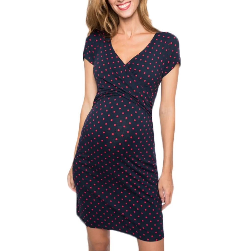 

2021 fashion pregnant dress Sleeveless V-neck print maternity dress nursing dress Q0811