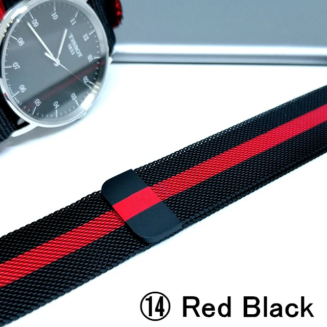 black red Миланский Браслет, Браслет Нержавеющая сталь ремешок для наручных часов Apple Watch серии 1/2/3, 42 мм, 38 мм, версия браслет ремешок для наручных часов iwatch серии 4 40 мм 44 мм - Цвет ремешка: black red