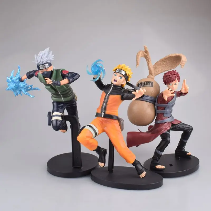 

21cm NARUTO Gaara Uzumaki Naruto Hatake Kakashi Action Figure Anime 3 Models PVC Collection Model Dolls Toys for Boys Gifts