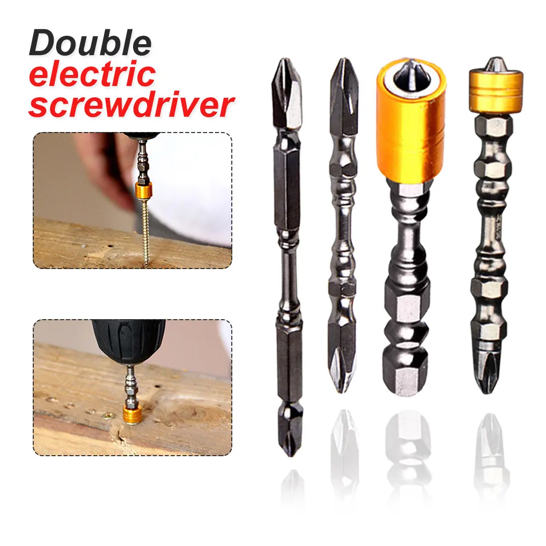 

65mm110MM 1 Piece Of Hardness Double Cross Head Electric Screwdriver Magnetic Bit Cross Screwdriver With Ring