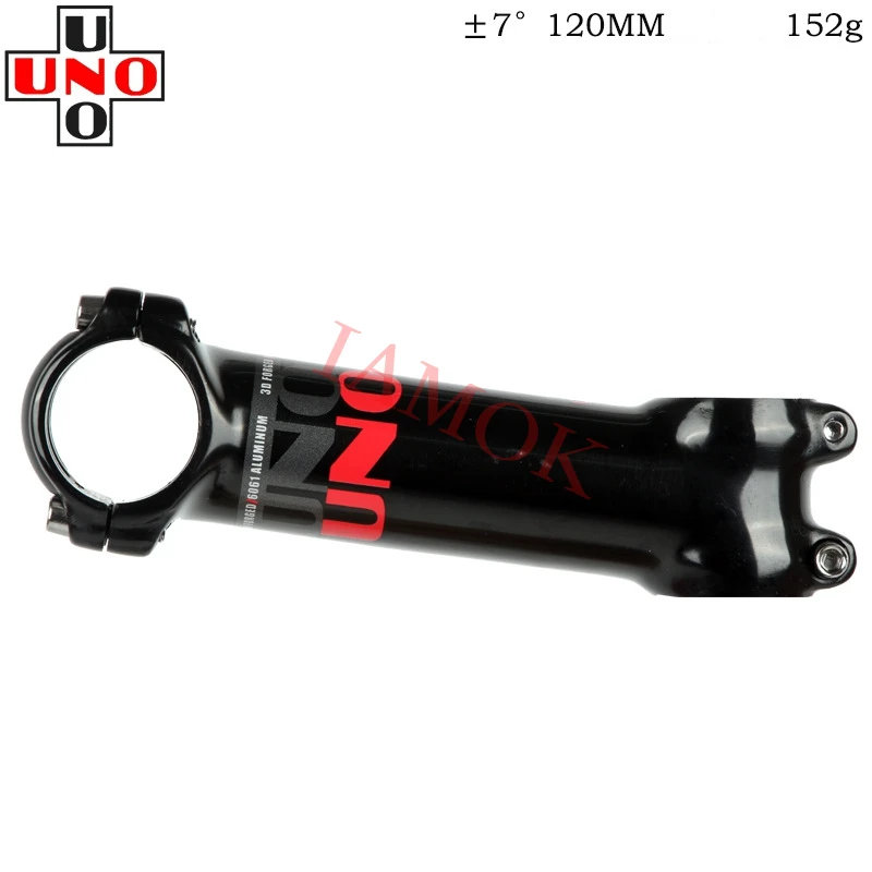 

UNO AS-007N Bicycle Stem 7/17 Degree 60-130mm 31.8x28.6mm Iamok Ultra Light Glossy/Matte Black Stems Bike Parts