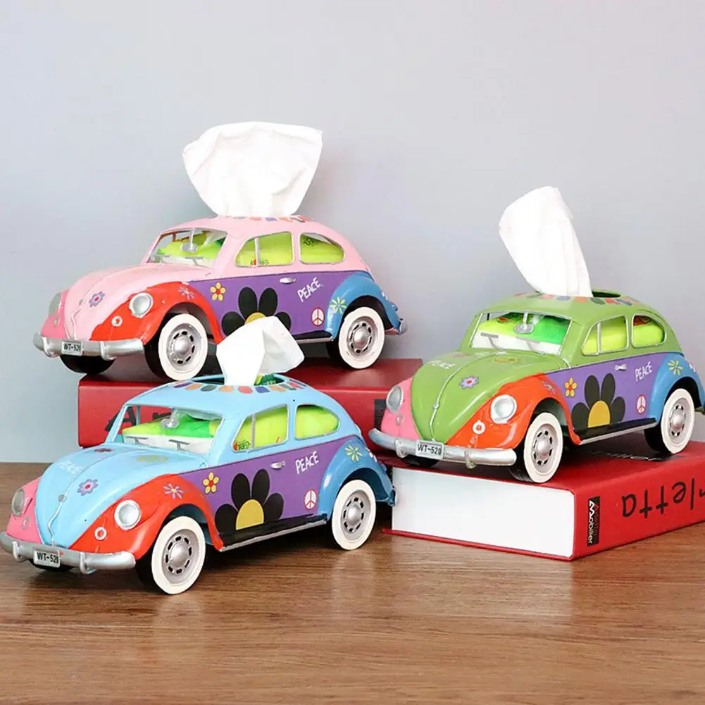 

Retro Wrought Iron Creative Industrial Wind Car Tissue Box Home Living Room Desktop Decoration Restaurant Paper Box Furnishings
