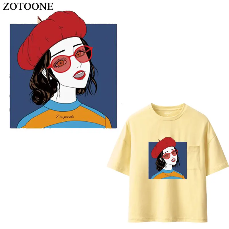Модные нашивки ZOTOONE для девочек наклейки большого размера утюга одежды футболок