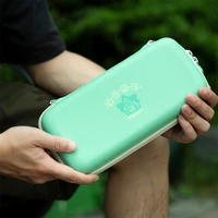 leaf house green storage bag for nintendo switch travel carry case ns switch protective shell hard cover with thumb grip cap