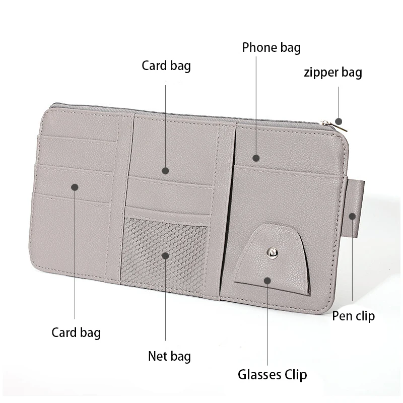 

Car Sun Visor Organizer Bill Pen Card Holder DVD Organizer Storage Box Sunglasses Clip Stowing Tidying Car Accessories