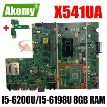 Akemy New! For Asus X541UA X541UAK X541UVK X541UJ X541UV F541U R541U motherboard laptop motherboard 8GB RAM I5-6200U/I5-6198U